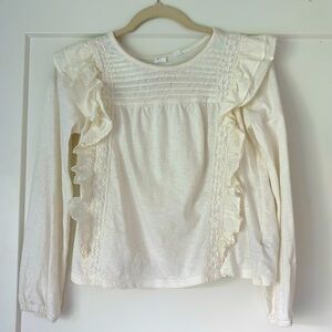 Gap Kids cream detailed long sleeve shirt